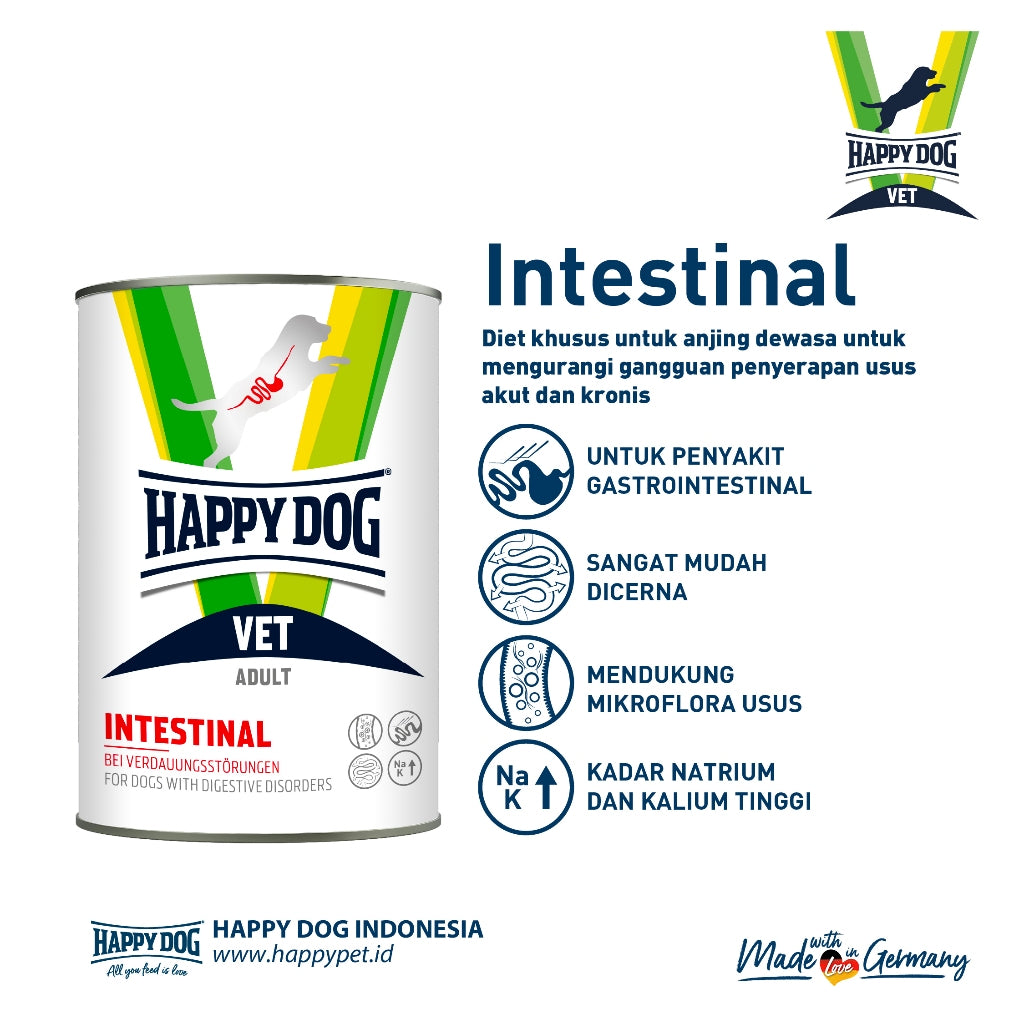 Happy Dog Vet Diet Wet Intestinal Makanan Basah Anjing Untuk Pencernaan Sensitif 400gr