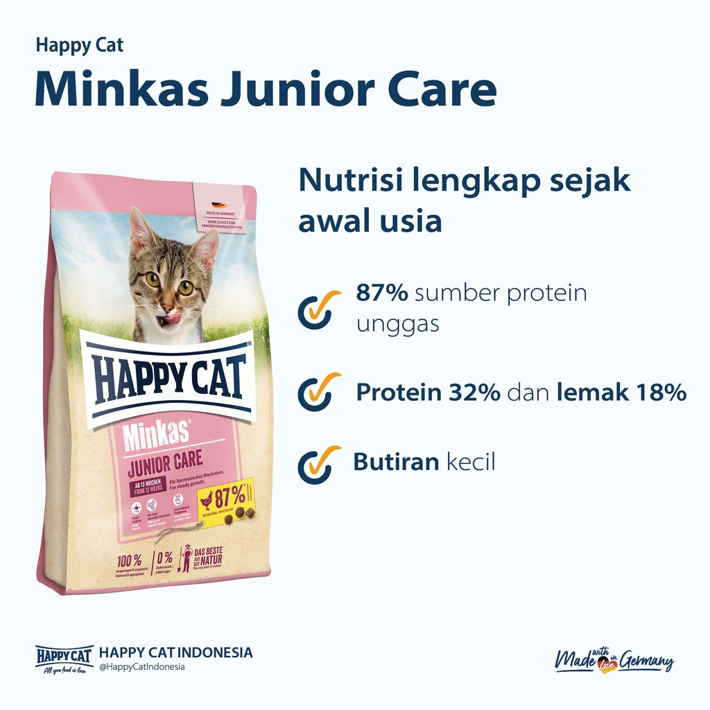 Happy Cat Makanan Anak Kucing Minkas Junior Care 10 kg