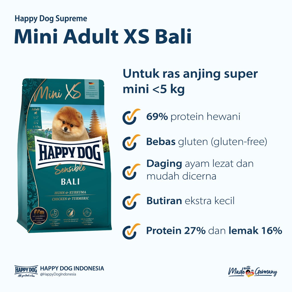 Happy Dog Makanan Anjing Mini Dewasa XS Bali 1.3kg