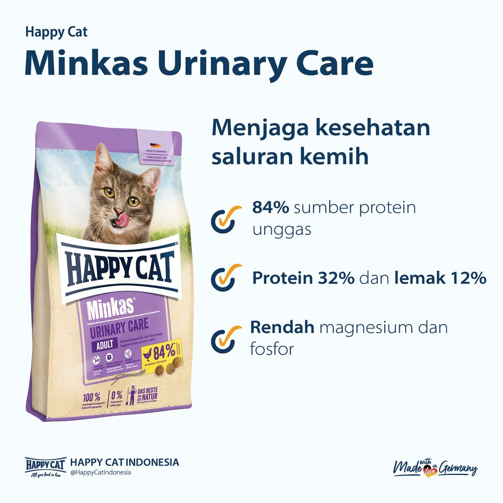 Happy Cat Minkas Urinary Care | Makanan Kucing untuk Perlindungan Saluran Kemih (500 gr)