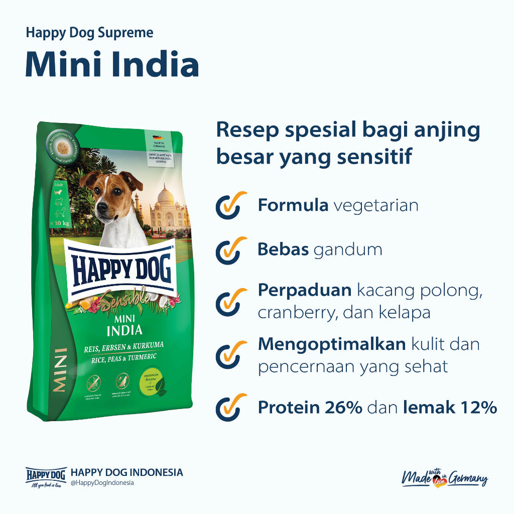 Happy Dog Makanan Anjing Mini Dewasa Sensible India 800gr