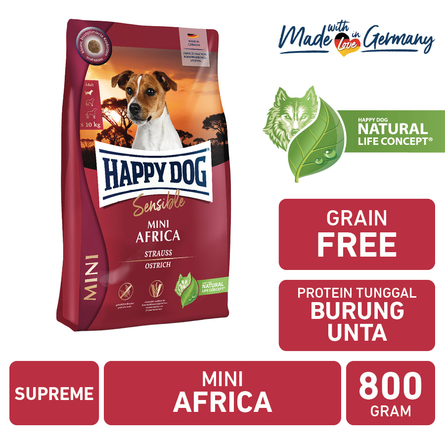 Happy Dog Makanan Anjing Mini Dewasa Africa 800gr | Grainfree