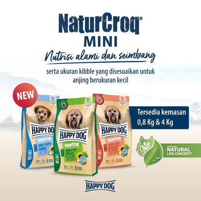Happy Dog Makanan Anjing Mini Dewasa Naturcroq Salmon &amp; Rice 4kg