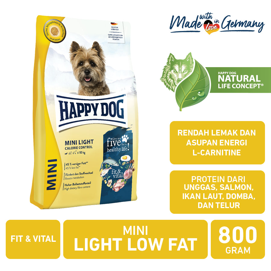 Happy Dog Makanan Anjing Mini Sterilised | Light Low Fat 800gr