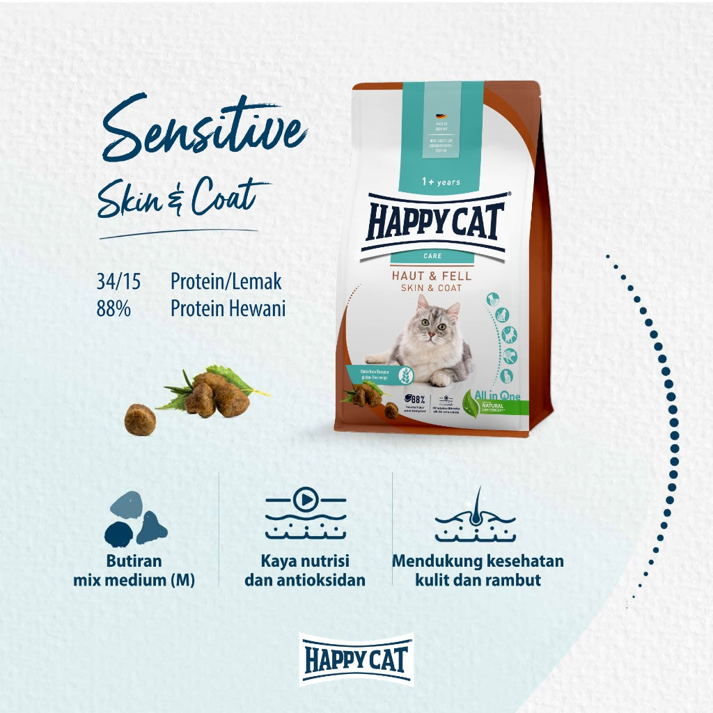 Happy Cat Makanan Kucing Sensitive Skin &amp; Coat 300gr