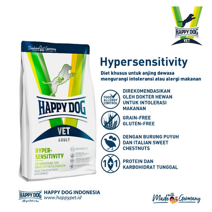 Happy Dog Vet Diet Hypersensitivity Makanan Kering Anjing Khusus Alergi 12 Kg