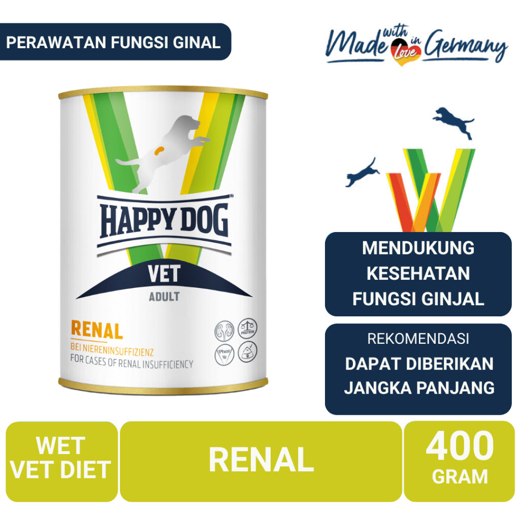 Happy Dog Vet Diet Wet Renal Makanan Basah Anjing Khusus Perawatan ginjal 400gr