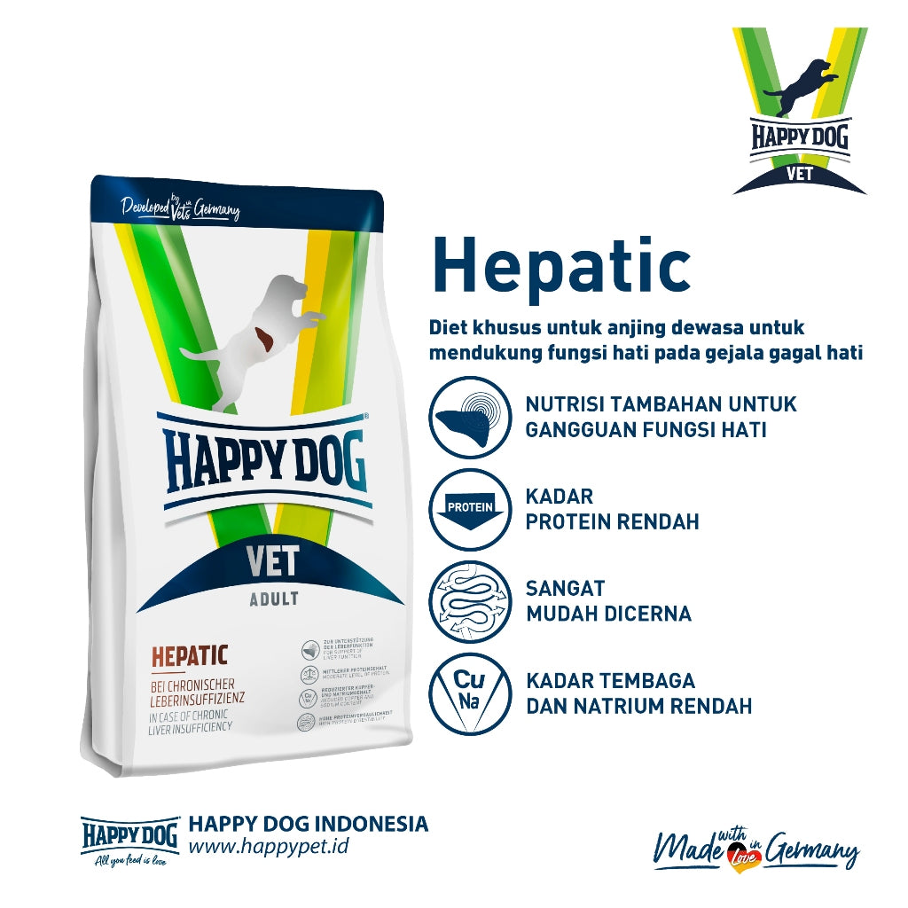 Happy Dog Vet Diet Hepatic Makanan Kering Anjing Khusus Perawatan Fungsi Hati 4 Kg