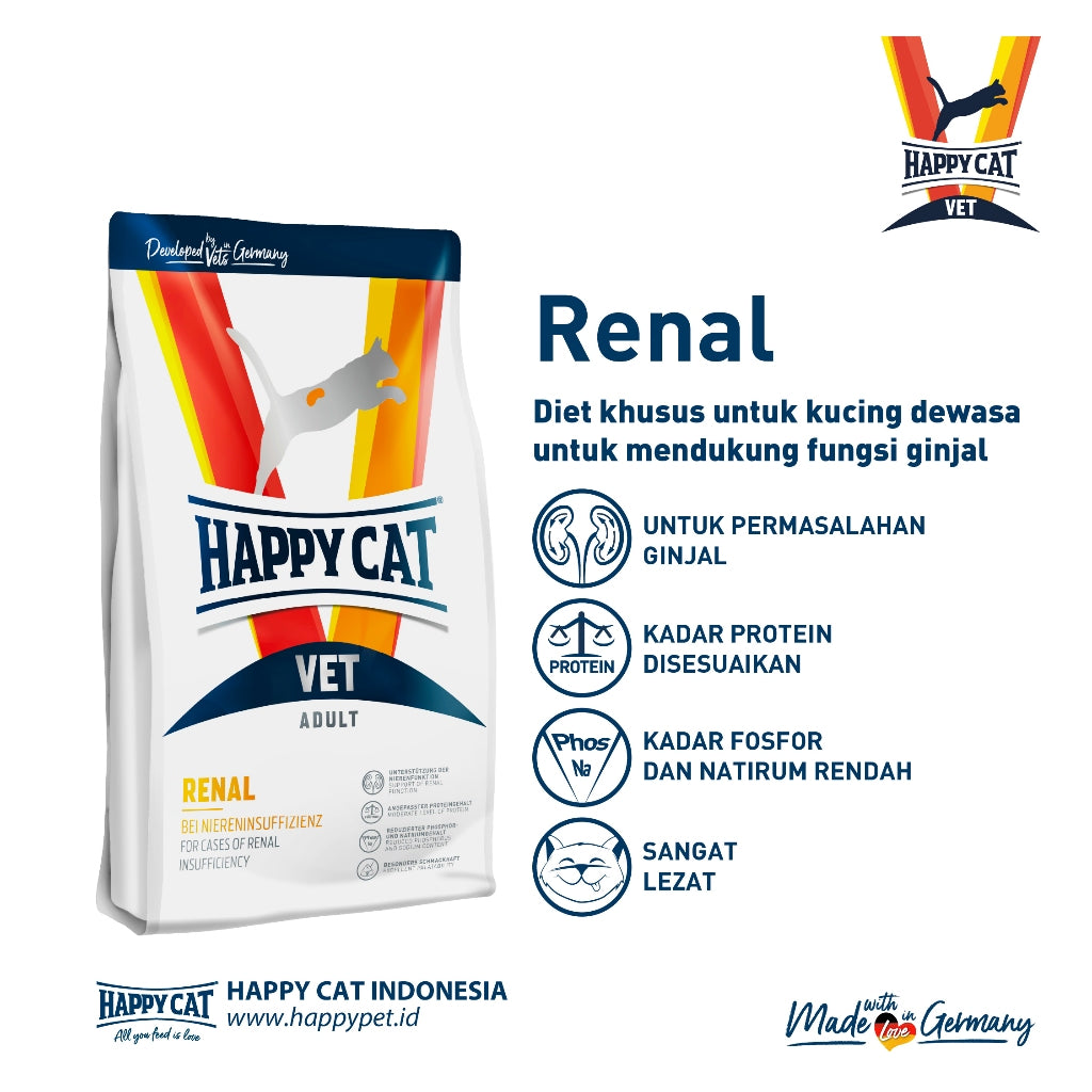 Happy Cat Vet Diet Renal Makanan Kering Kucing Khusus Perawatan Ginjal 4 Kg