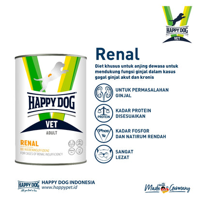 Happy Dog Vet Diet Wet Renal Makanan Basah Anjing Khusus Perawatan ginjal 400gr
