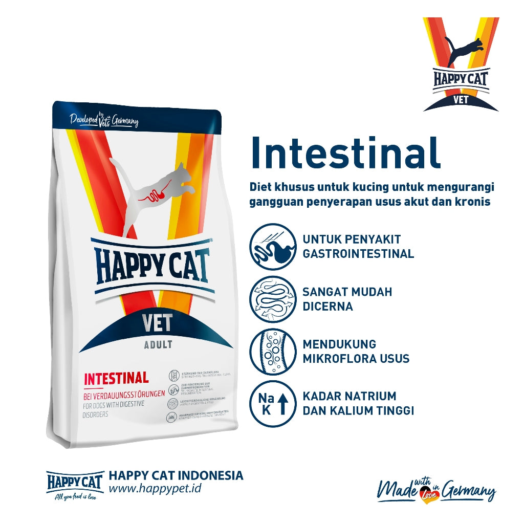 Happy Cat Vet Diet Intestinal Makanan Kering Kucing Khusus Pencernaan 4 Kg