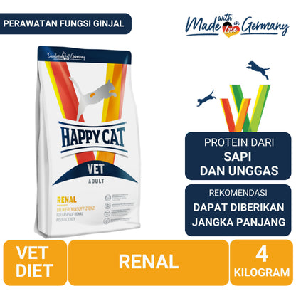 Happy Cat Vet Diet Renal Makanan Kering Kucing Khusus Perawatan Ginjal 4 Kg