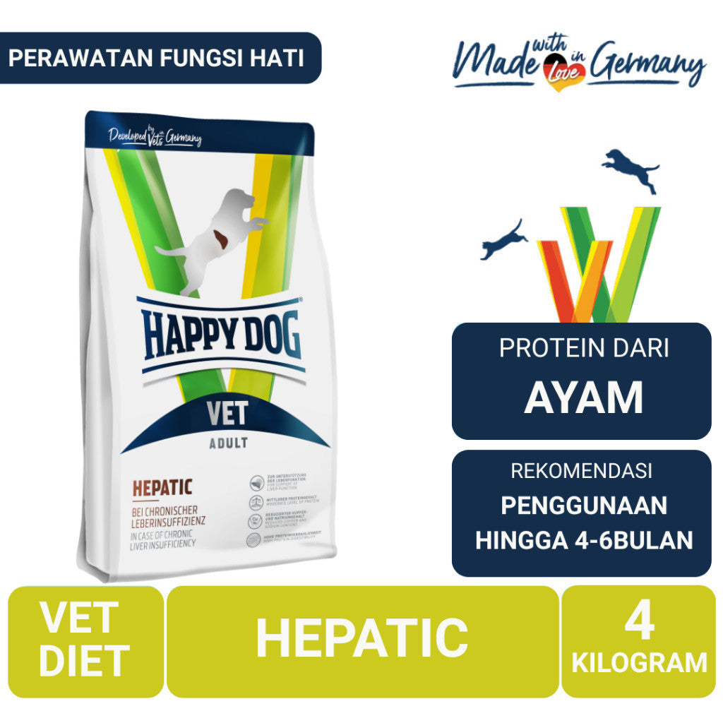 Happy Dog Vet Diet Hepatic Makanan Kering Anjing Khusus Perawatan Fungsi Hati 4 Kg
