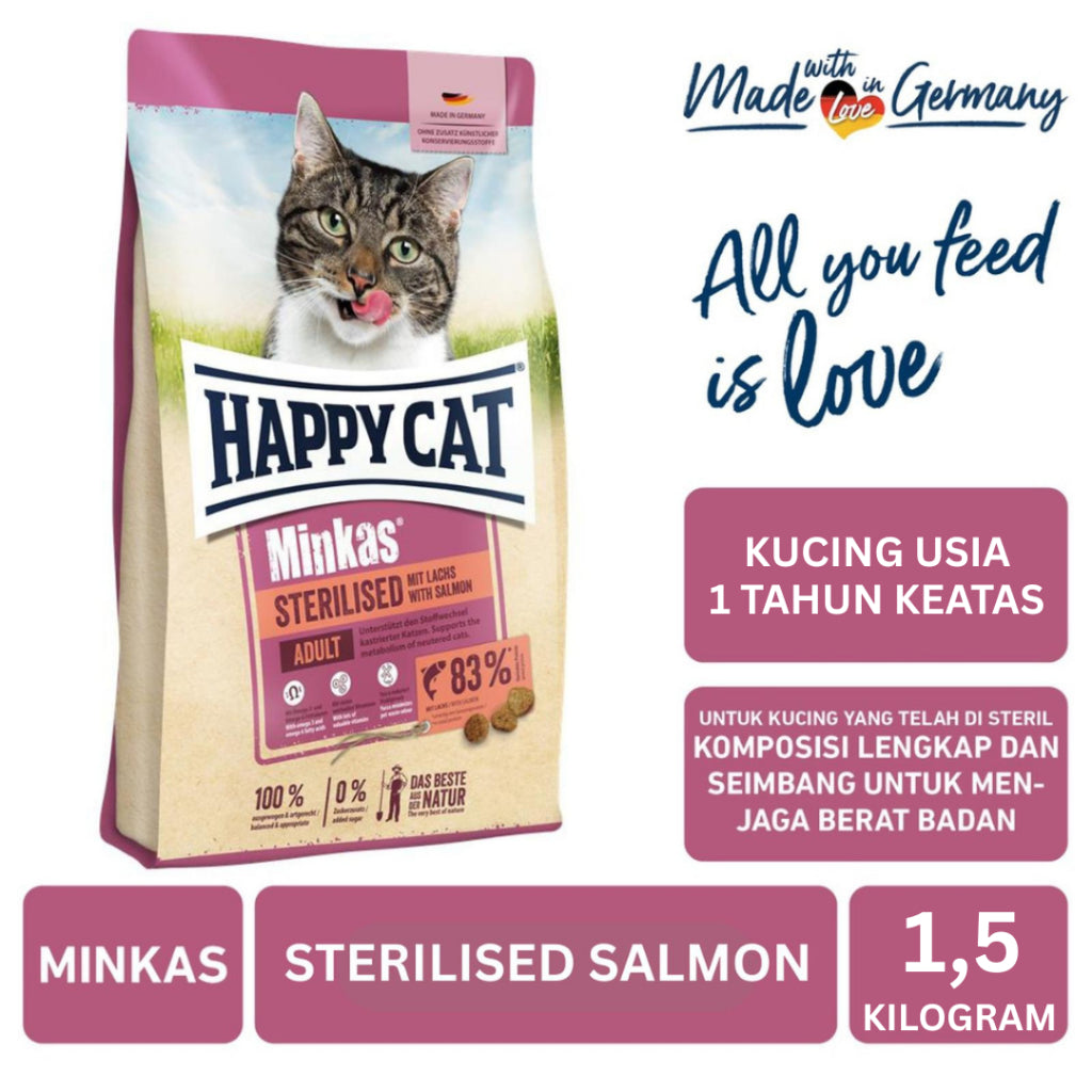 Minkas Hairball Sterilised Salmon 1.5kg