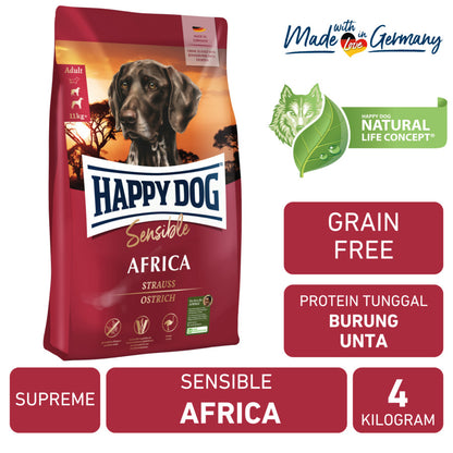 Happy Dog Makanan Anjing Dewasa Sensible Africa 4kg | Grainfree
